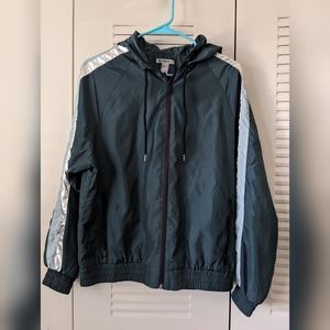 Forever 21 Windbreaker track jacket stripe new sport rain gym hiking windproof